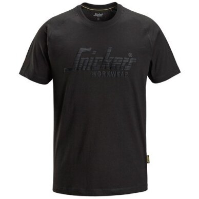 Kokvilnas SNICKERS WORKWEAR 2590 T-krekls ar logotipu, melns Kokvilnas SNICKERS WORKWEAR 2590 T-krekls ar logotipu, melns