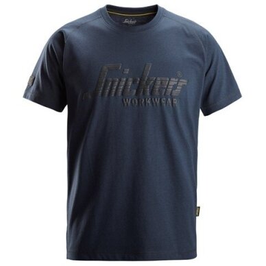 Kokvilnas SNICKERS WORKWEAR 2590 T-krekls ar logotipu, zils