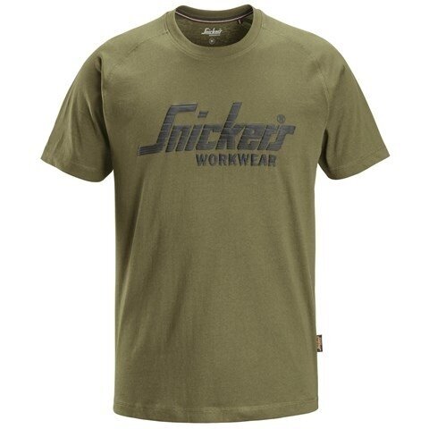 Kokvilnas SNICKERS WORKWEAR 2590 T-krekls ar logotipu, khaki Kokvilnas SNICKERS WORKWEAR 2590 T-krekls ar logotipu, khaki