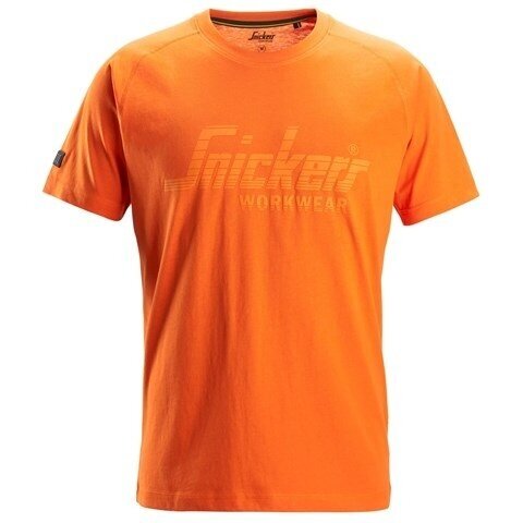 Kokvilnas SNICKERS WORKWEAR 2590 T-krekls ar logotipu, oranža