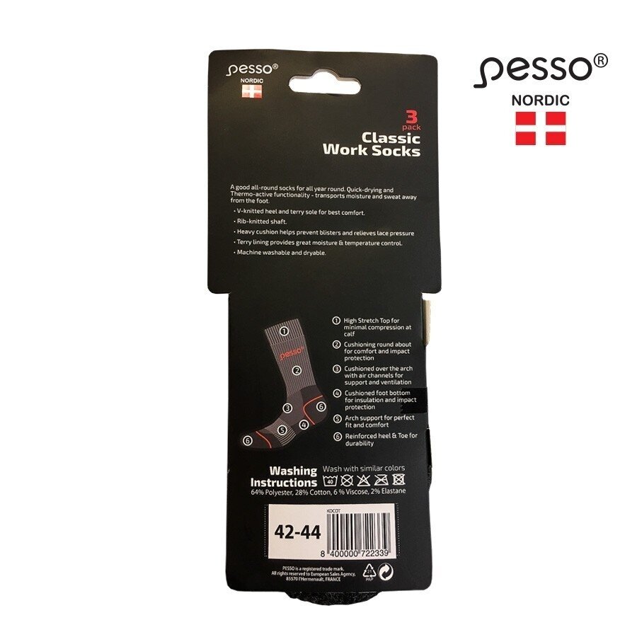 Kokvilnas zeķes Pesso KOCOT, 3 pāri 1