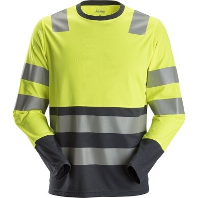 Krekls ar garām piedurknēm AllroundWork Hi-Vis SNICKERS WORKWEAR, 2. klase