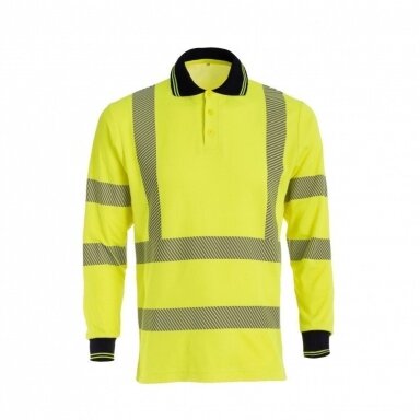 Augstas redzamības polo krekls BoSafety TS-S271GP ar garām piedurknēm Hi Vis