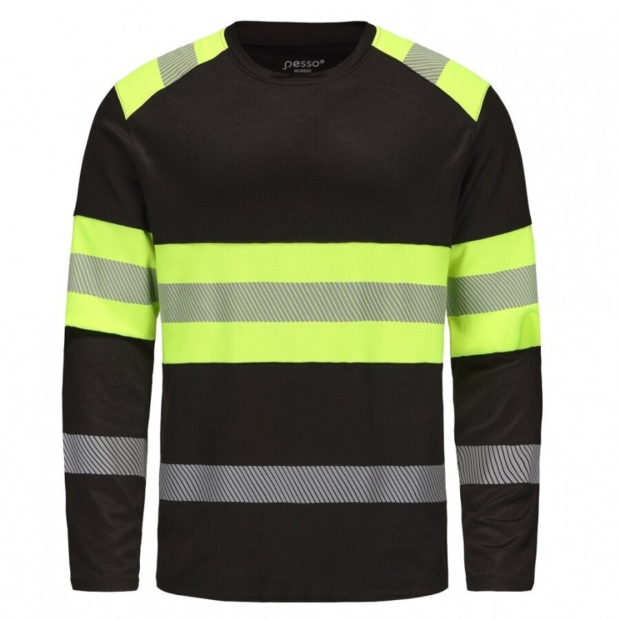 Krekls ar garām piedurknēm PESSO Hi-vis, melns Krekls ar garām piedurknēm PESSO Hi-vis, melns