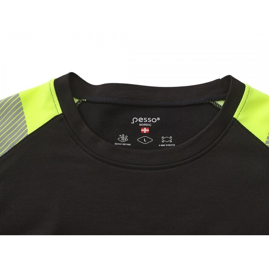 Krekls ar garām piedurknēm PESSO Hi-vis, melns 2