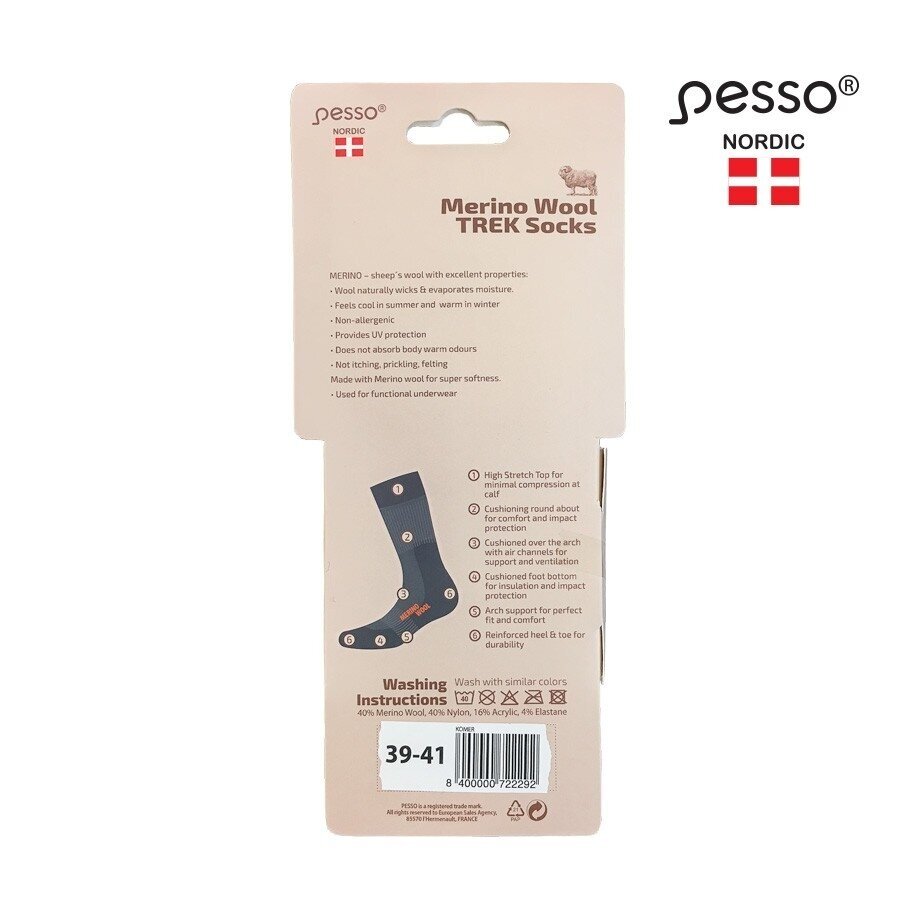 Kojinės iš merino vilnos Pesso KOMER, 1 pora 3 Kojinės iš merino vilnos Pesso KOMER, 1 pora 3