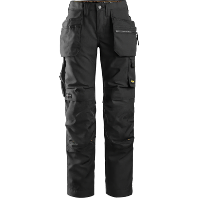 Sieviešu SNICKERS WORKWEAR AllroundWork 6701 bikses ar karājamām kabatām, melnas