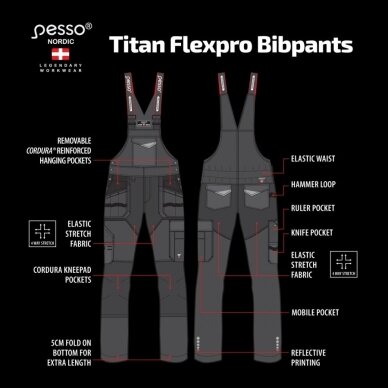 Puskombinezons Pesso Titan DP125P (Spandex/Cordura) pelēks 3 Puskombinezons Pesso Titan DP125P (Spandex/Cordura) pelēks 3