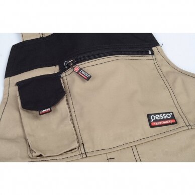 Puskombinezonis PESSO TWILL DPBZ, smėlio spalvos 17 Puskombinezonis PESSO TWILL DPBZ, smėlio spalvos 17