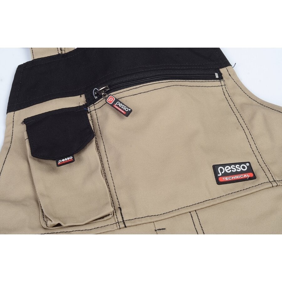 Puskombinezonis PESSO TWILL DPBZ, smėlio spalvos 17 Puskombinezonis PESSO TWILL DPBZ, smėlio spalvos 17