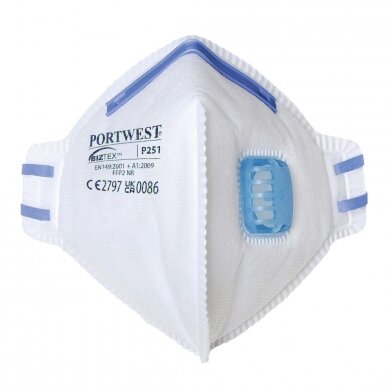 Salokāms respirators P251 FFP2 ar vārstu 20gab Salokāms respirators P251 FFP2 ar vārstu 20gab