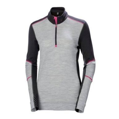 Sieviešu apakškrekls HELLY HANSEN Lifa Merino Crewneck, pelēks/melns
