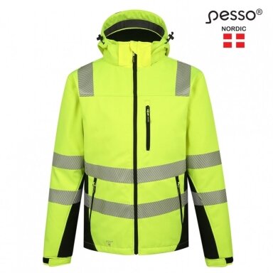Silta, labi redzama softshell Pesso CALGARY jaka, dzeltena