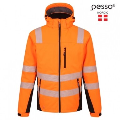 Silta, labi redzama softshell Pesso CALGARY jaka, oranža
