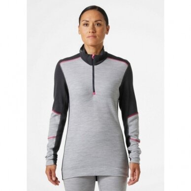 Moteriški apatiniai marškinėliai HELLY HANSEN Lifa Merino Crewneck, pilki/juodi 2 Moteriški apatiniai marškinėliai HELLY HANSEN Lifa Merino Crewneck, pilki/juodi 2