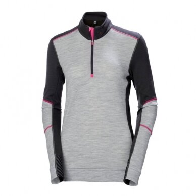 Moteriški apatiniai marškinėliai HELLY HANSEN Lifa Merino Crewneck, pilki/juodi Moteriški apatiniai marškinėliai HELLY HANSEN Lifa Merino Crewneck, pilki/juodi
