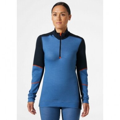 Sieviešu apakškrekls HELLY HANSEN Lifa Merino Crewneck, zils 2 Sieviešu apakškrekls HELLY HANSEN Lifa Merino Crewneck, zils 2