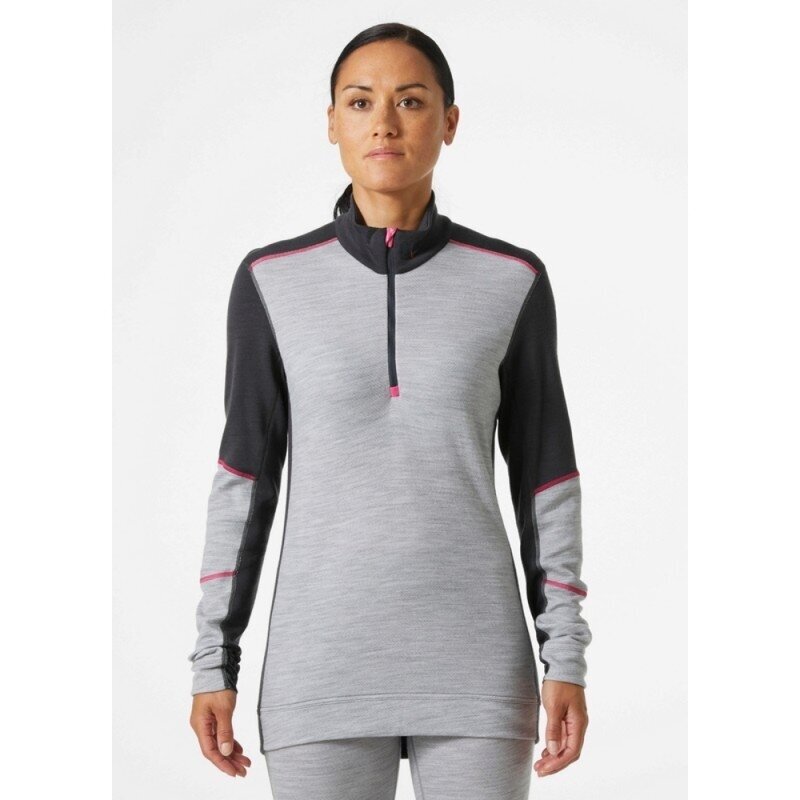 Moteriški apatiniai marškinėliai HELLY HANSEN Lifa Merino Crewneck, pilki/juodi 2 Moteriški apatiniai marškinėliai HELLY HANSEN Lifa Merino Crewneck, pilki/juodi 2