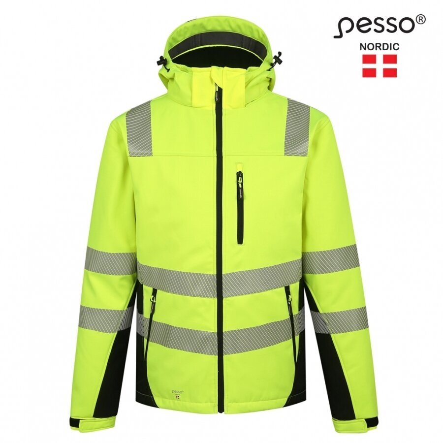 Šilta, ryškaus matomumo softshell Pesso CALGARY striukė, geltona Šilta, ryškaus matomumo softshell Pesso CALGARY striukė, geltona
