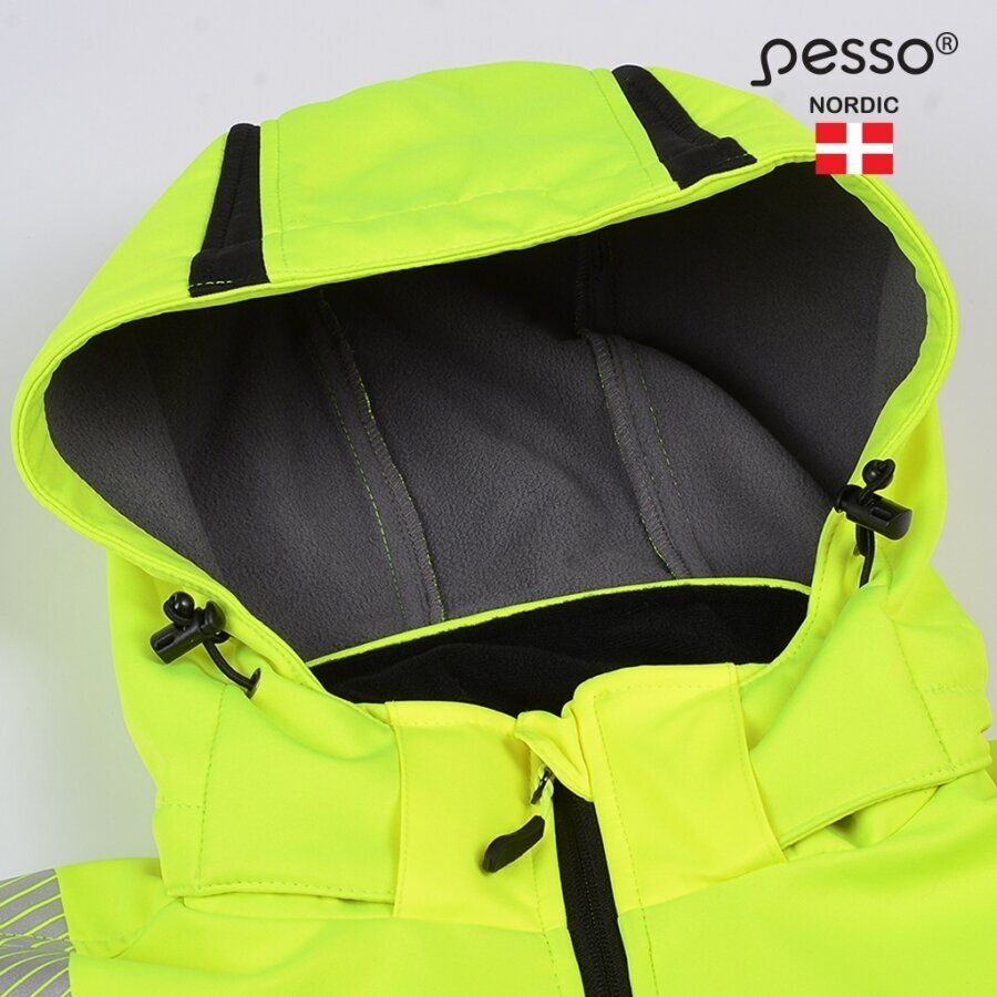 Šilta, ryškaus matomumo softshell Pesso CALGARY striukė, geltona 4 Šilta, ryškaus matomumo softshell Pesso CALGARY striukė, geltona 4