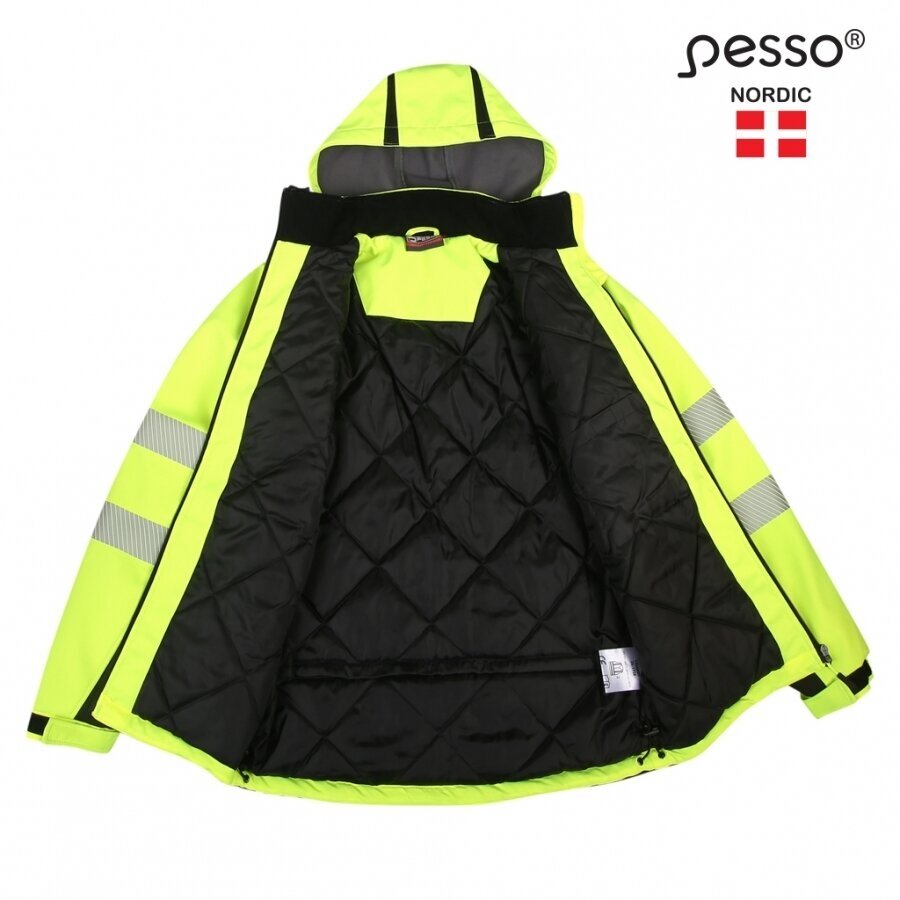 Šilta, ryškaus matomumo softshell Pesso CALGARY striukė, geltona 3 Šilta, ryškaus matomumo softshell Pesso CALGARY striukė, geltona 3