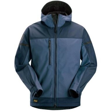 SNICKERS WORKWEAR 1226 elastīga softshell jaka ar kapuci, zila