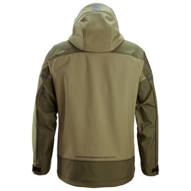SNICKERS WORKWEAR 1226 elastīga softshell jaka ar kapuci, haki krāsā 1