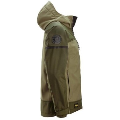SNICKERS WORKWEAR 1226 elastīga softshell jaka ar kapuci, haki krāsā 2