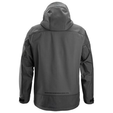 SNICKERS WORKWEAR 1226 elastīga softshell jaka ar kapuci, pelēka 1