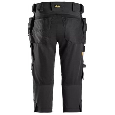 SNICKERS WORKWEAR Allroundwork Softshell auduma kapri bikses 6178 ar piekarināmām kabatām, melnas 1