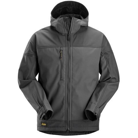 SNICKERS WORKWEAR 1226 elastīga softshell jaka ar kapuci, pelēka