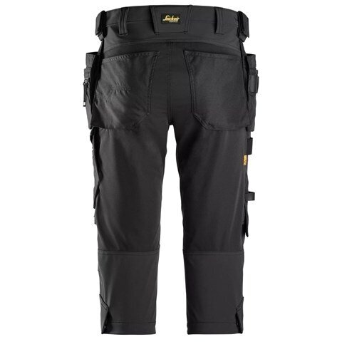 SNICKERS WORKWEAR Allroundwork Softshell auduma kapri bikses 6178 ar piekarināmām kabatām, melnas 1 SNICKERS WORKWEAR Allroundwork Softshell auduma kapri bikses 6178 ar piekarināmām kabatām, melnas 1