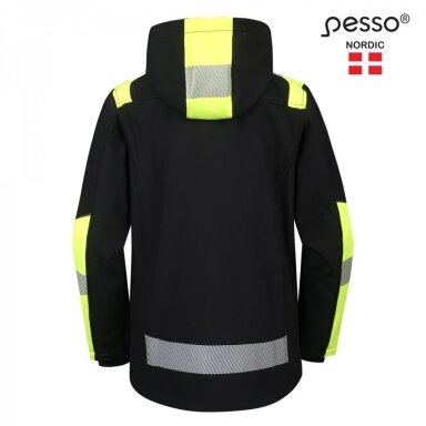 Softshell striukė Pesso ASTRA , juoda/geltona Softshell striukė Pesso ASTRA , juoda/geltona