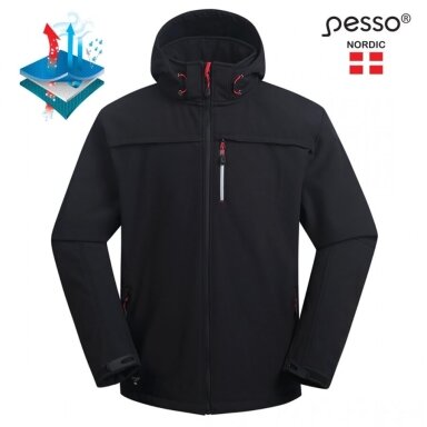 Softshell striukė Pesso Atlanta, juoda Softshell striukė Pesso Atlanta, juoda
