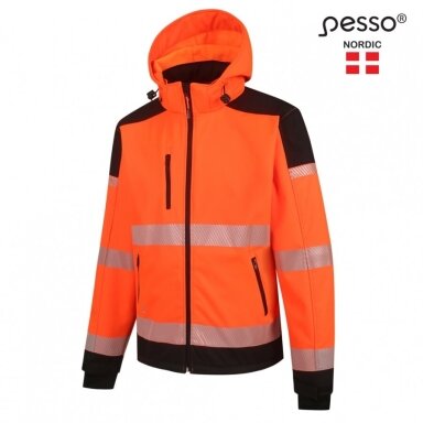 Softshell striukė Pesso PALERMO HI-VIS, ryškaus matomumo oranžinė Softshell striukė Pesso PALERMO HI-VIS, ryškaus matomumo oranžinė