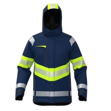 Softshell jaka BoSafety WJ-ATLANTA-C1-0204 ar Hi-Vis detaļām