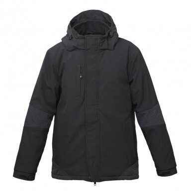 Softshell jaka BoSafety WJ-ATLANTA-0200 ar atstarojošām auduma detaļām, melna