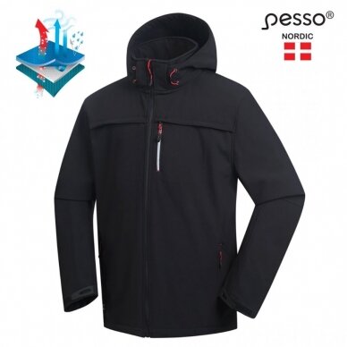 Softshell jaka Pesso Atlanta, melna Softshell jaka Pesso Atlanta, melna