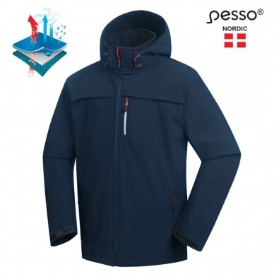 Softshell striukė Pesso Atlanta, mėlyna 1 Softshell striukė Pesso Atlanta, mėlyna 1