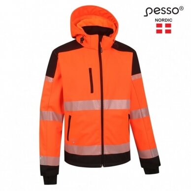 Softshell striukė Pesso PALERMO HI-VIS, ryškaus matomumo oranžinė 2 Softshell striukė Pesso PALERMO HI-VIS, ryškaus matomumo oranžinė 2