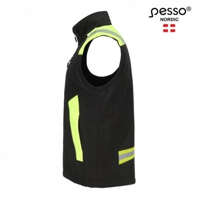 Softshell Pesso liemenė VESTA, juoda/geltona 2 Softshell Pesso liemenė VESTA, juoda/geltona 2