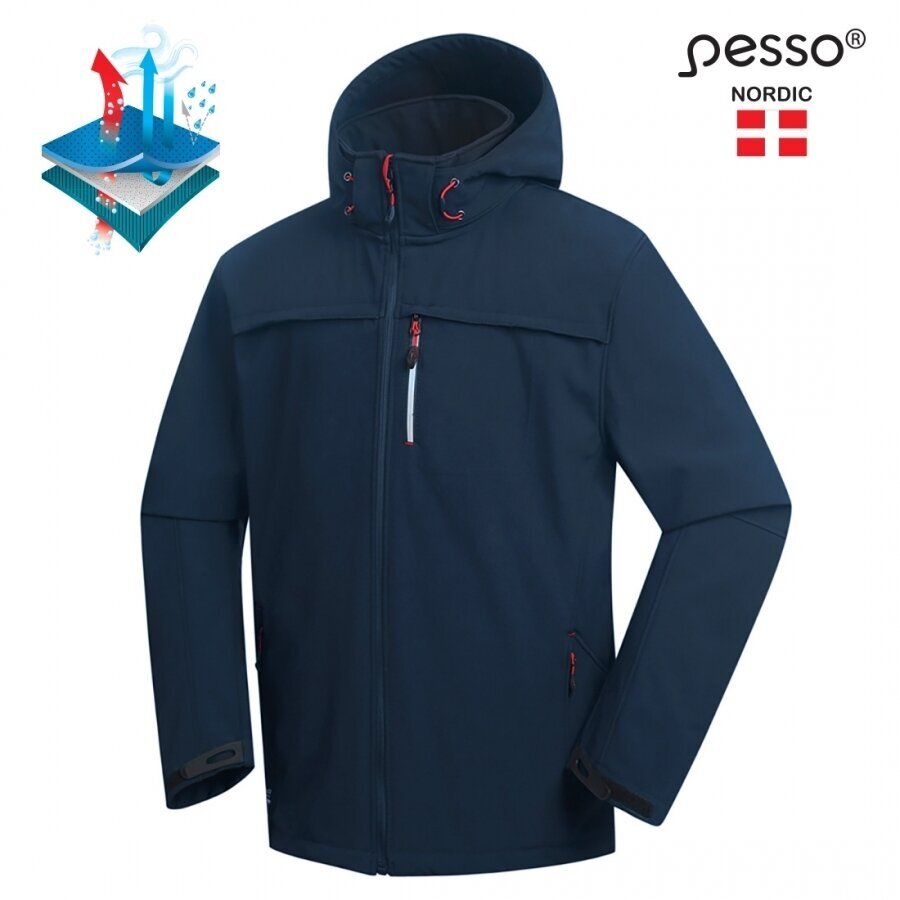 Softshell striukė Pesso Atlanta, mėlyna 1 Softshell striukė Pesso Atlanta, mėlyna 1