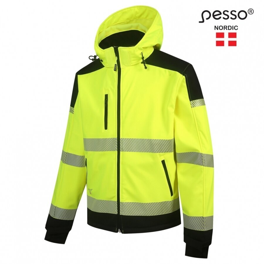 Softshell jaka Pesso PALERMO HI-VIS, labi redzama dzeltena Softshell jaka Pesso PALERMO HI-VIS, labi redzama dzeltena