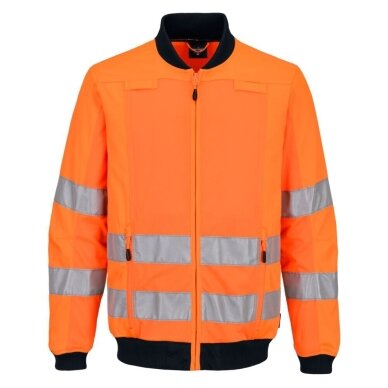 Augstas redzamības ūdensnecaurlaidīga PORTWEST T164 jaka 1