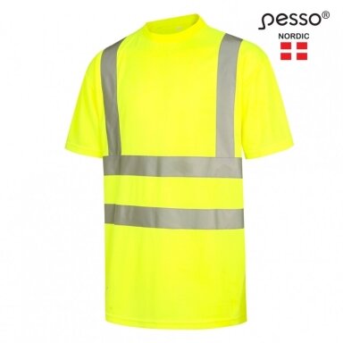 Marškinėliai PESSO Hi-vis, geltoni Marškinėliai PESSO Hi-vis, geltoni