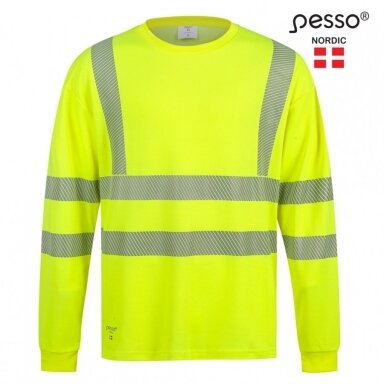 Marškinėliai PESSO HI-VIS HVMIL ilgomis rankovėmis, geltoni Marškinėliai PESSO HI-VIS HVMIL ilgomis rankovėmis, geltoni