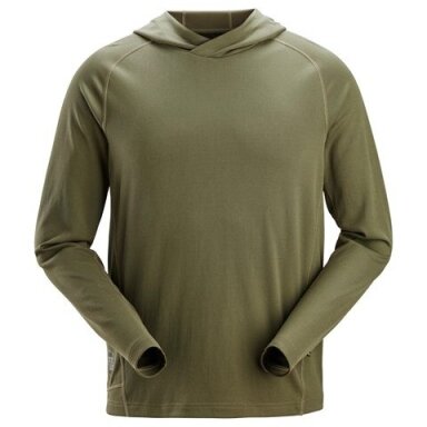 T-krekls SNICKERS WORKWEAR Stay Fresh Bamboo 2456 ar kapuci, khaki