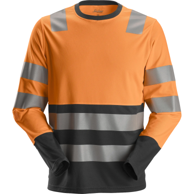 T-krekls ar garām piedurknēm AllroundWork Hi-Vis SNICKERS WORKWEAR, 2. klases oranžs T-krekls ar garām piedurknēm AllroundWork Hi-Vis SNICKERS WORKWEAR, 2. klases oranžs