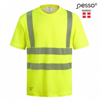 T-krekls bez grumbām PESSO HVMCOT Hi-vis, dzeltens T-krekls bez grumbām PESSO HVMCOT Hi-vis, dzeltens