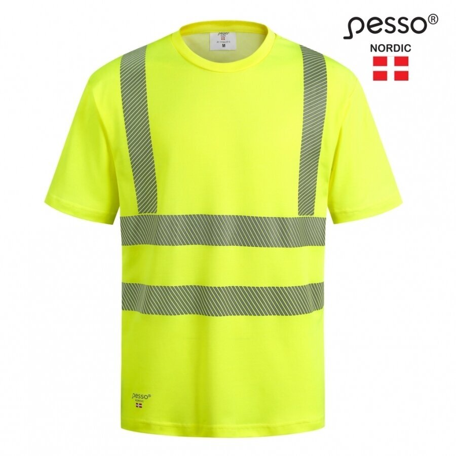 T-krekls bez grumbām PESSO HVMCOT Hi-vis, dzeltens